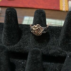 Sterling Silver And Copper Rose Ring